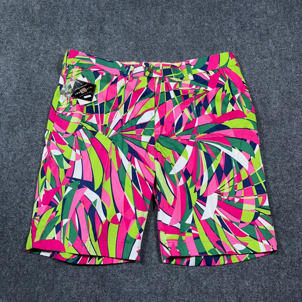 NWT Loudmouth Pink Champagne Golf Shorts Men 40 Abstract Graphic Multi-Color AOP